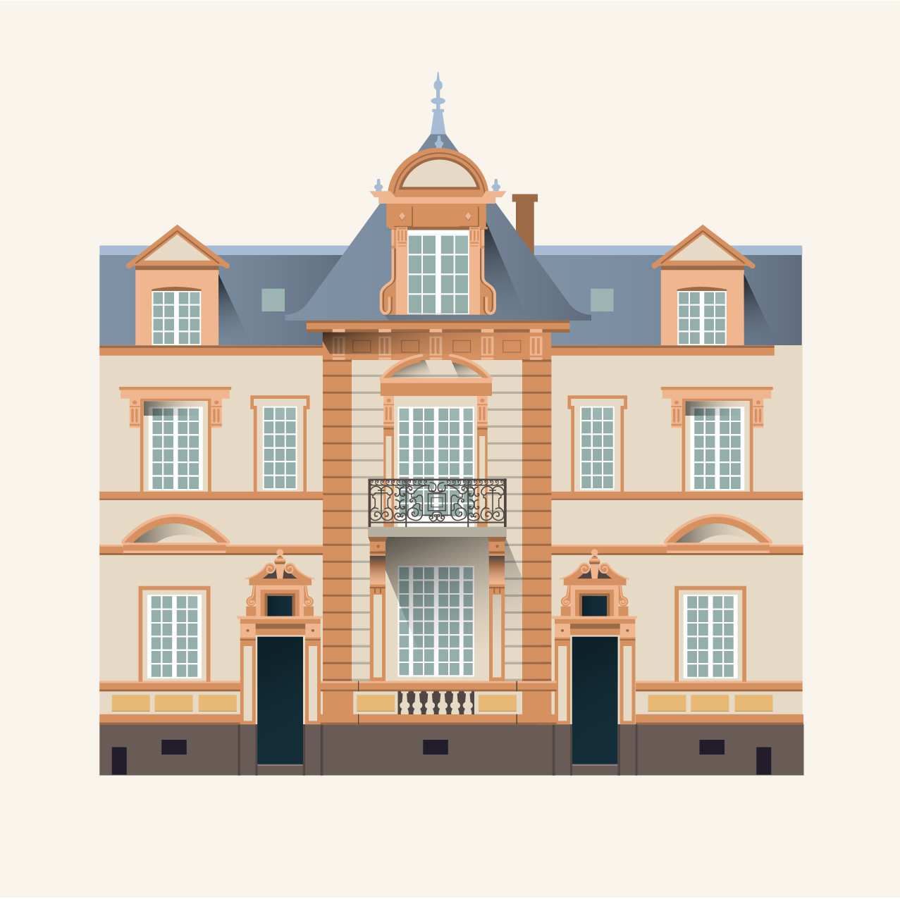 illustrattion vectorielle d'un bâtiment Rennais